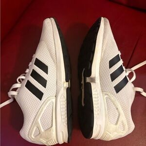 Adidas White Mesh Sneakers with Black Accents